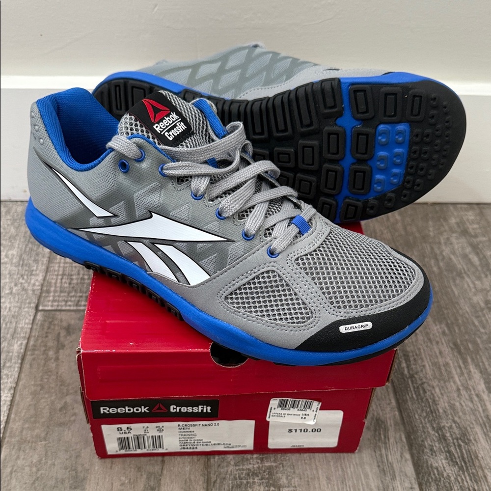 Reebok Men's Gray and Blue Athletic Shoes